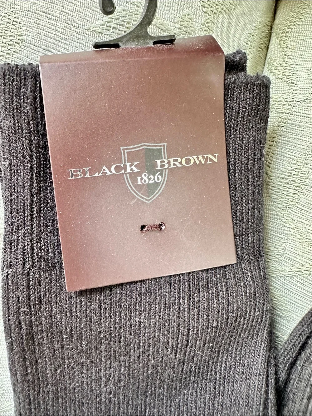 Mens Brand New Black Brown 1826 Dress Socks